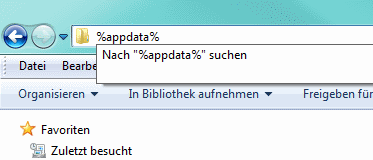 Zum AppData Ordner